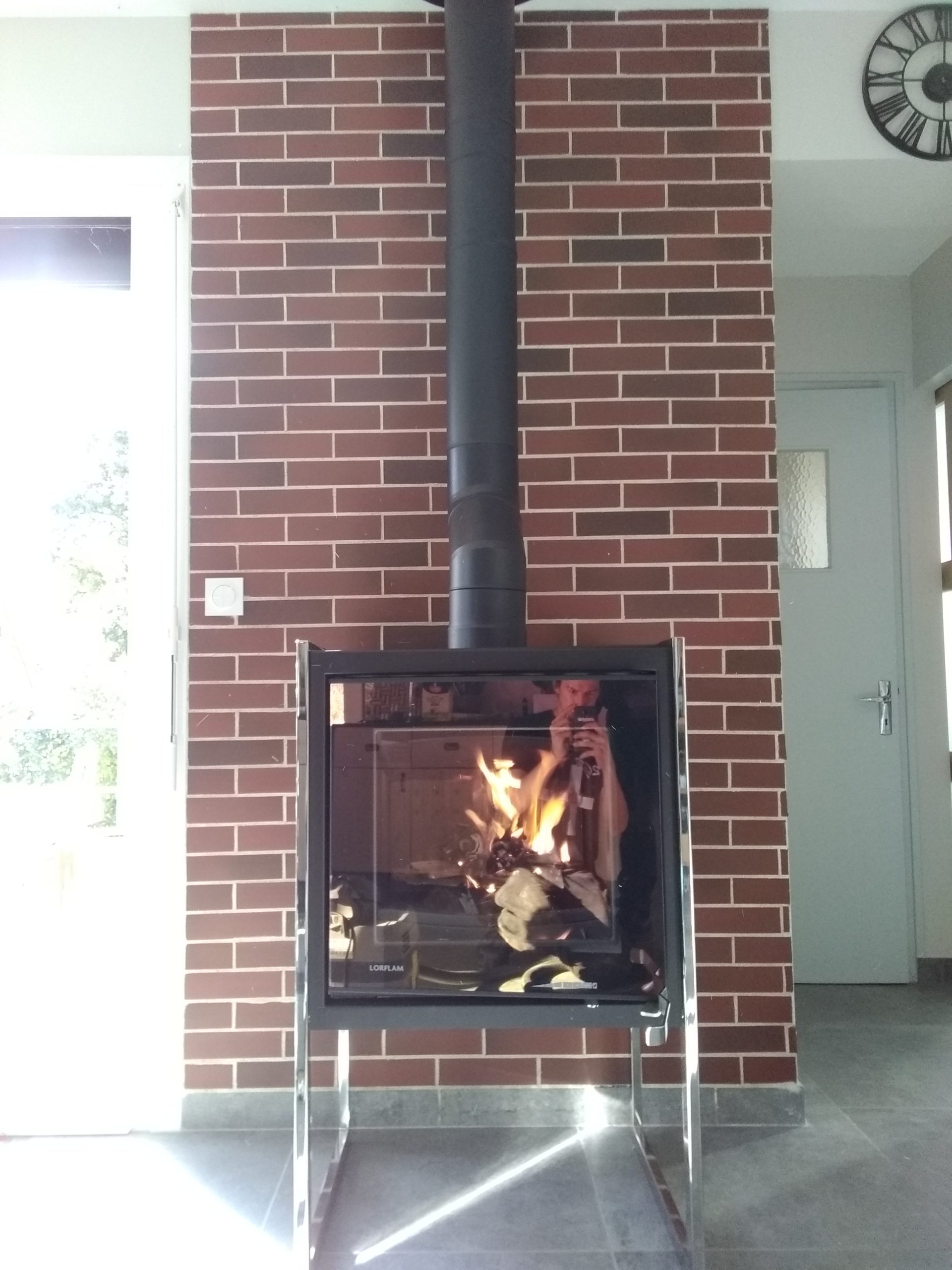 Poele à bois buches avec création de conduit